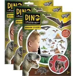 Totum Auto raamstickers - 135x - dinosaurus thema - voor kinderen