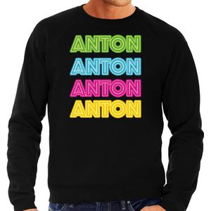 Bellatio Decorations Apres ski sweater voor heren - Anton - zwart - Anton aus tirol - wintersport