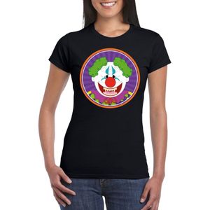 Halloween terror clown shirt zwart dames