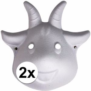 2x Papieren geiten masker 22 cm