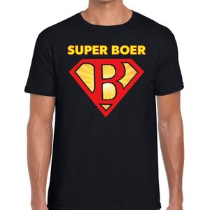 Super boer t-shirt zwart voor heren