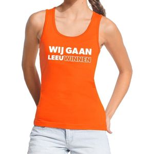 Nederlands elftal supporter tanktop / mouwloos shirt Wij gaan LeeuWinnen oranje voor dames