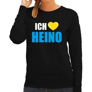 Apres-ski sweater / trui Wintersport Ich liebe Heino zwart voor dames