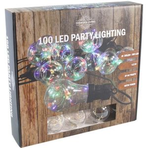 Tuinverlichting feestlampjes lichtsnoer met 10 bolletjes