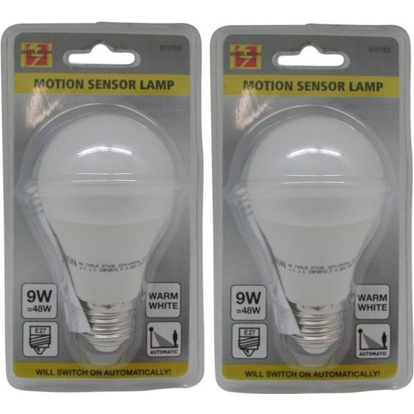 2x LED lamp / plafondlamp met bewegingssensor E27 - Lamp (bolletje) kopen?  Vergelijk de beste prijs op beslist.nl