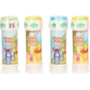 24x Winnie de Poeh bellenblaas flesjes met bal spelletje in dop 60 ml voor kinderen