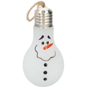 1x Kerst LED lampjes sneeuwpop/sneeuwman 18 cm