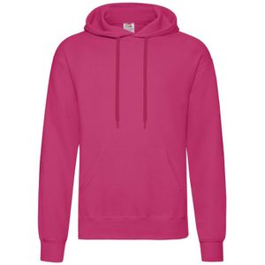 Fruit of the Loom hooded sweater fuchsia roze voor volwassenen