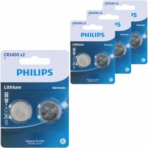 Philips knoopcel batterijen CR2450 - 10x stuks