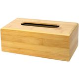 Concorde Tissuedoos/tissuebox - naturel - rechthoekig - bamboe hout - 23 x 12 x 9 cm