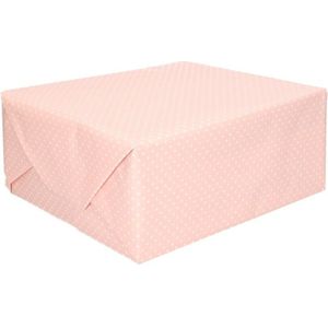 5x rollen lichtroze cadeaupapier met witte stip 70 x 200 cm