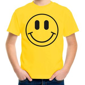 Bellatio Decorations Verkleed shirt jongens - smiley - geel - carnaval - feestkleding voor kinderen