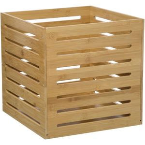 5Five Fruitkisten opslagbox - open structuur - lichtbruin - hout - L31 x B31 x H31 cm