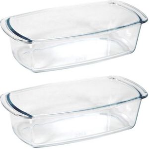 2x Glazen ovenschalen/cakevormen rechthoekig 27 x 14 x 7 cm  (woonaccessoires) | € 22 bij Bellatio.nl | beslist.nl