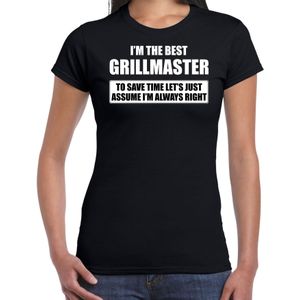 The best grillmaster - always right t-shirt cadeau barbecue kok zwart dames