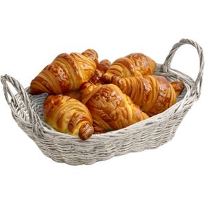 Brood- en Fruitmand met Handvat, 28 x 21 x 13 cm, Kunststof Vlechtwerk