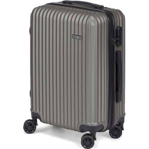 Cabine handbagage reis trolley koffer - zwenkwielen - 57 x 38 x 23 cm - 48 liter - antraciet