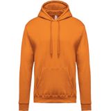 Plus size oranje heren truien/sweaters met hoodie/capuchon