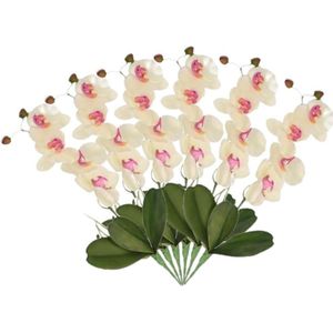 Set van 6x stuks nep planten roze/wit Orchidee/Phalaenopsis kunstplanten takken 44 cm