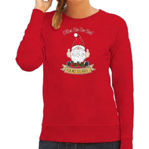 Bellatio Decorations foute kersttrui/sweater dames - Kado Gnoom - rood - Kerst kabouter