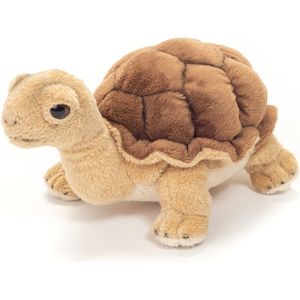 Hermann Teddy Knuffeldier Schildpad - zachte pluche stof - premium knuffels - bruin - 20 cm