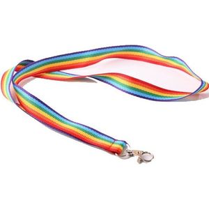 Regenboog kleurige lanyard 90 cm