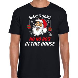 Foute humor Kerst t-shirt grappige Kerstman zwart voor heren