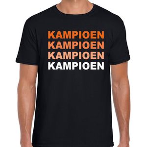 Oranje supporter kampioen shirt zwart voor heren