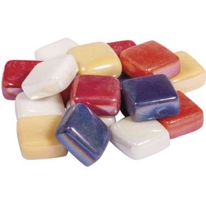 Rayher hobby Mozaiek steentjes Silky Glass - diverse kleuren - 500x stuks - 1 x 1 cm formaat