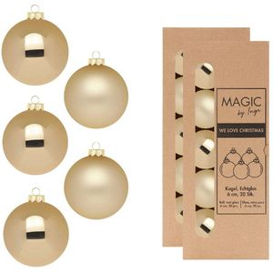 Kerstballen van glas - 40x - brokaat goud- 6 cm -milieubewust verpakt