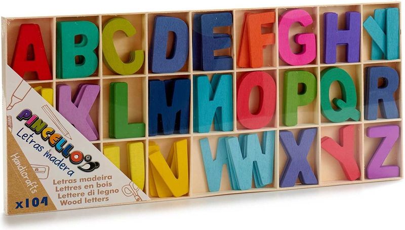 evolutie Ideaal gevechten Houten knutselen/hobby letters - Set van 104x stuks - alfabet letters 5 cm  (kantoor) | € 10 bij Fun-en-feest.nl | beslist.nl