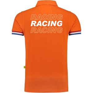 Luxe grote maten Racing supporter / race fan polo shirt oranje voor heren
