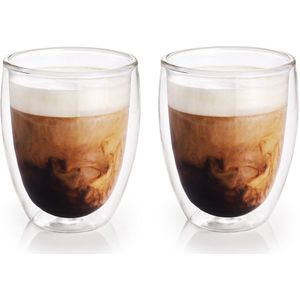 4x stuks Trendoz dubbelwandige koffiekopjes/theeglazen van 300 ml - Barista - Dubbelwandige glazen