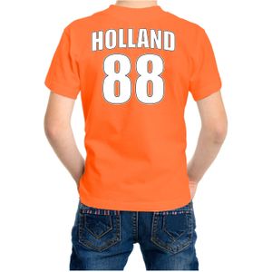 Oranje supporter t-shirt - rugnummer 88 - Holland / Nederland fan shirt / kleding voor kinderen 110/116