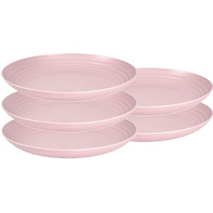 Set van 10x stuks rond kunststof borden oud roze 25 cm