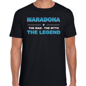 The man, The myth the legend Maradona naam t-shirt zwart voor heren