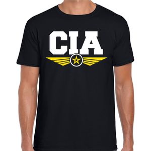 C.I.A agent tekst t-shirt zwart voor heren