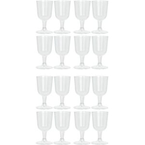 Excellent Houseware Wijnglazen - 16x - transparant - kunststof - 160ml - herbruikbaar wijnglas