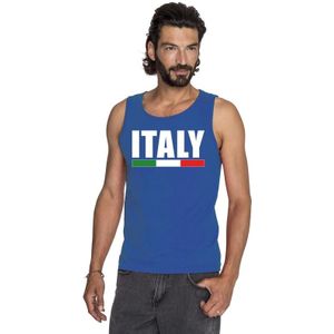 Italie supporter mouwloos shirt/ tanktop blauw heren