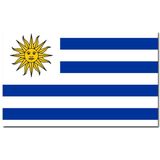 Gevelvlag/vlaggenmast vlag Uruguay 90 x 150 cm