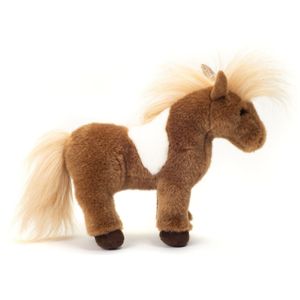 Hermann Teddy Knuffeldier Shetland Pony/paardje - pluche stof - premium kwaliteit knuffels - bruin - 25 cm