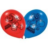 Super Mario thema ballonnen 6x stuks