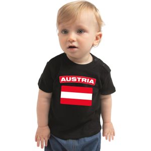 Austria / Oostenrijk landen shirtje met vlag zwart voor babys