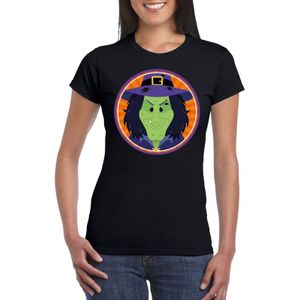 Halloween heksen shirt zwart dames