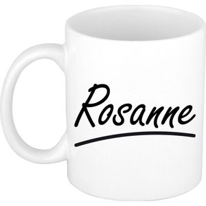 Rosanne voornaam kado beker / mok sierlijke letters - gepersonaliseerde mok met naam