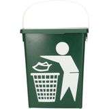Gft afvalbakje voor aanrecht - 5L - klein - groen - afsluitbaar - 20 x 17 x 23 cm - compostbakje