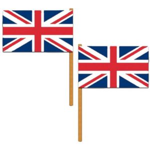 2x stuks luxe zwaaivlag Engeland 30 x 45 cm