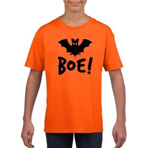 Vleermuis halloween t-shirt oranje voor jongens en meisjes