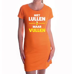 Niet Lullen maar Vullen fun jurkje voor Koningsdag oranje voor dames