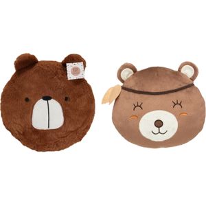 Dieren sierkussens - set 2x - kinderkamer - beren - 30 cm - polyester